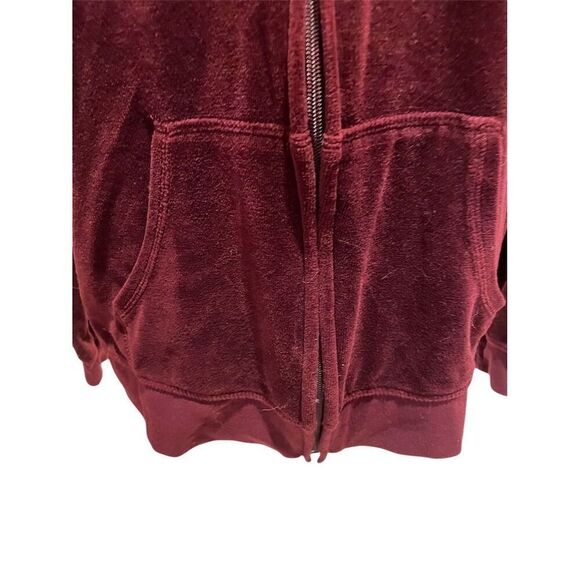 Made for Life Women's Maroon Velour Hoodie Jacket Size L Casual Zip-Up - Picture 3 of 8